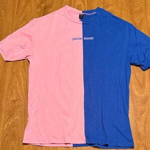 Pink and Blue Men's Shirt